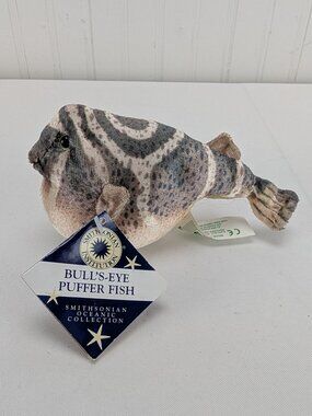 Smithsonian Oceanic Collection Bulls Eye Puffer Fish Plush 6" Stuffed Animal VTG